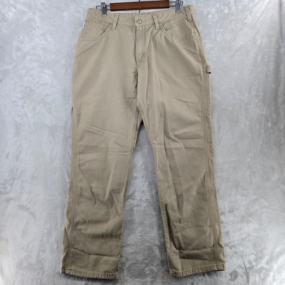 Carhartt FR Carpenter Pants Womens 12 Tan Flame Resistant Canvas Work Utility